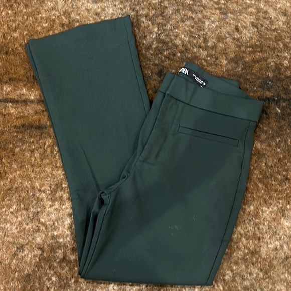 Zara Green Dress boot cut pants - Picture 2 of 9